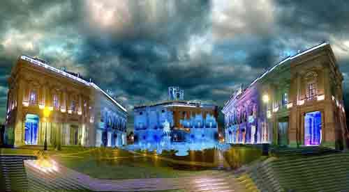 Fotografia de Dani Marin - Galeria Fotografica: Urban Sensation - Foto: Plaza diseada por MiguelAngel de noche.