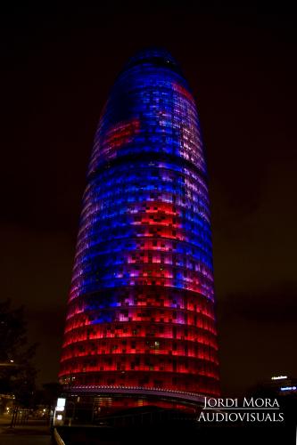 Fotografia de JORDI MORA AUDIOVISUALS - Galeria Fotografica: Barcelona de nit - Foto: Torre Agbar 2