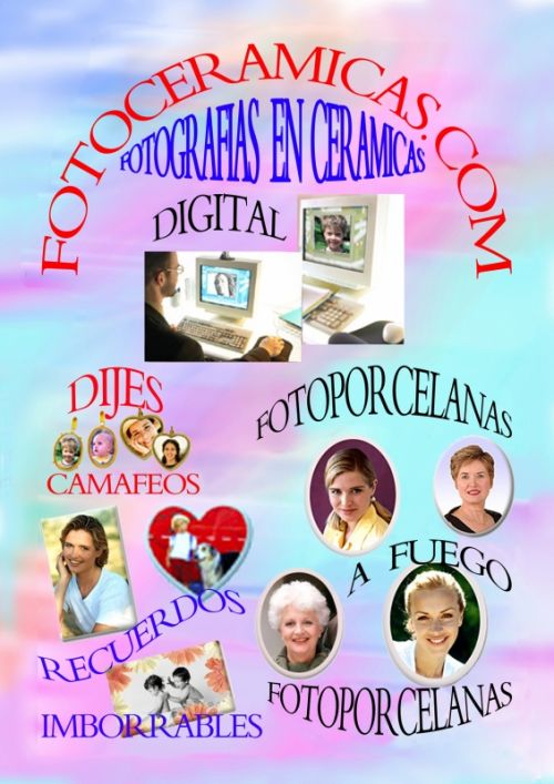 Fotografia de BROMOSPA FOTOCERAMICAS PARA LAPIDAS Y DECORACION  EXTERIORES - Galeria Fotografica: FOTOCERAMICA BROMOSPA-FOTOGRAFIA EN PORCELANA Y DIJES COLGANTES A JUEGO - Foto: 