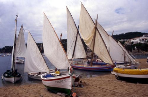 Fotografia de Sin Nombre - Galeria Fotografica: Barques a Calella de Palafrugell - Foto: Desplegada de veles.